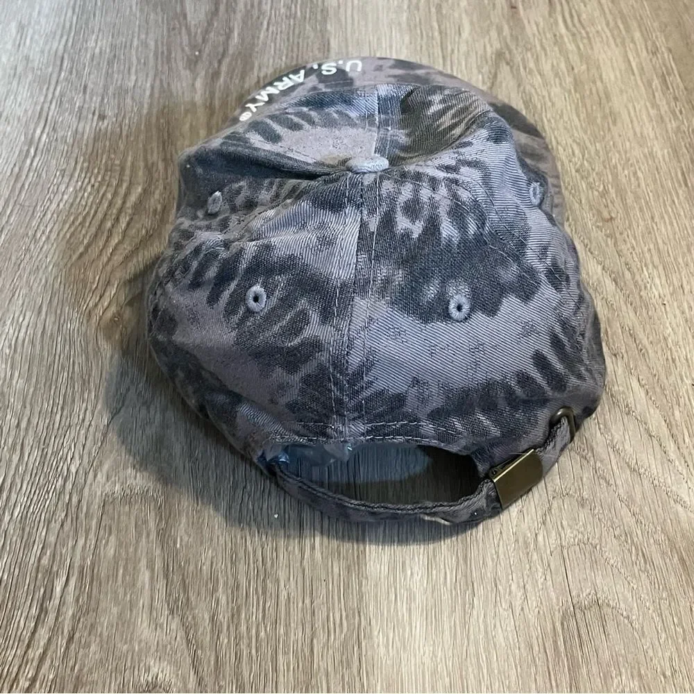 US Army Grey Tie Dye Baseball Hat
